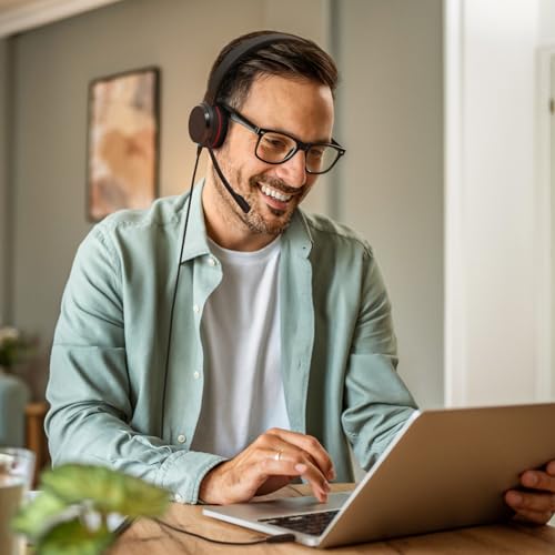 Jabra Evolve 20 (2025 Edition) Wired USB Headset with Microphone, Black - color: Stereo, style: All Platforms