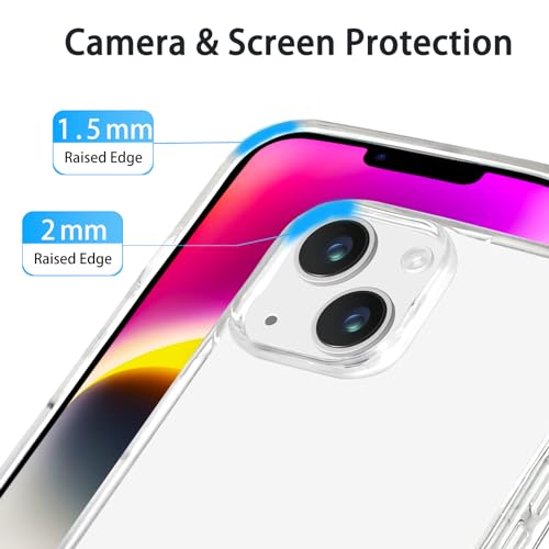 JJGoo Compatiable with iPhone 14 Case Clear, Transparent Shockproof Phone Case, Slim Anti-Scratch Hard PC Back Protective Cover Bumper, Gradient Black - color: Gradient Black