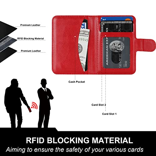 Bocasal for MagSafe Card Wallet for iPhone, Red - color: Red