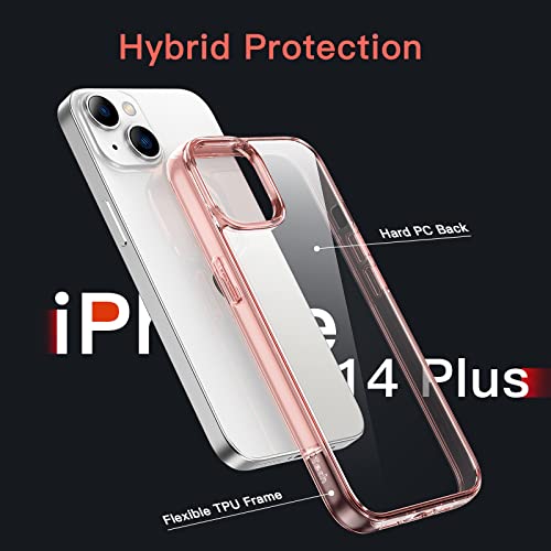 JETech Case for iPhone 14 Plus 6.7-Inch, Non-Yellowing Shockproof Phone Bumper Cover, Anti-Scratch Clear Back (Rose Gold) - color: Rose Gold, size: iPhone 14 Plus