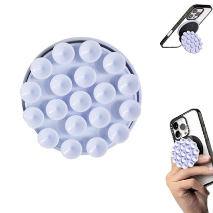 Rookii Strong Magnetic Suction Cup Phone Grip Stand,Compatible MagSafe Phone Ring Holder with Kickstand,Secure Grip for Hands-Free Viewing,for iPhone and Android Phones (Blue) - color: blue