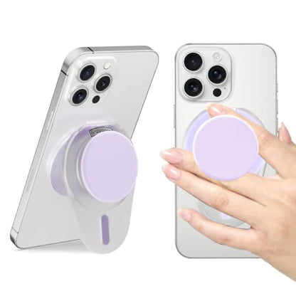 Grippopso for Magsafe Phone Grip, Magnetic Phone Grip Holder - color: Clear Purple