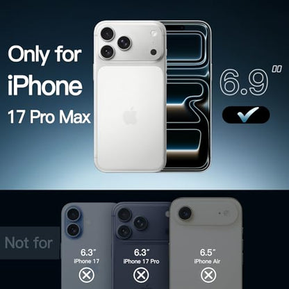JETech Case for iPhone 17 Pro Max, Anti-Yellowing, Clear | Shockproof Protection, Scratch Resistant Hard PC Back, Durable Transparent TPU Bumper - color: Clear, size: iPhone 17 Pro Max