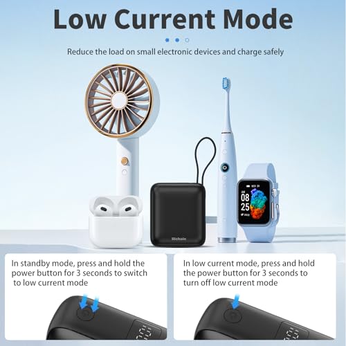 Hichain Small Portable Charger Mini Power Bank 10000mAh 22.5W Black - color: Black