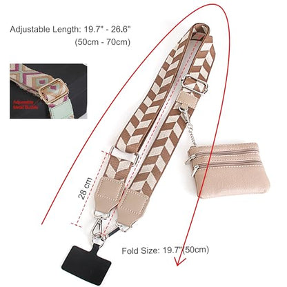 Clip and Go Strap with Wallet for Phone Lanyard Crossbody, Khaki - color: Khaki
