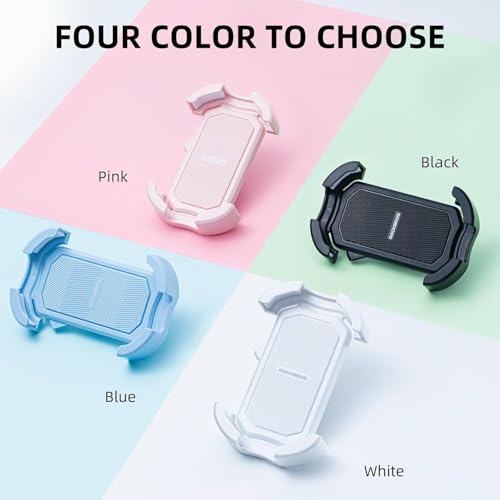 ROCKBROS Bike Phone Holder Security Lock Shockproof Bicycle Phone Mount 2PC - color: 2 Pack - Handlebar Mount Pink + White