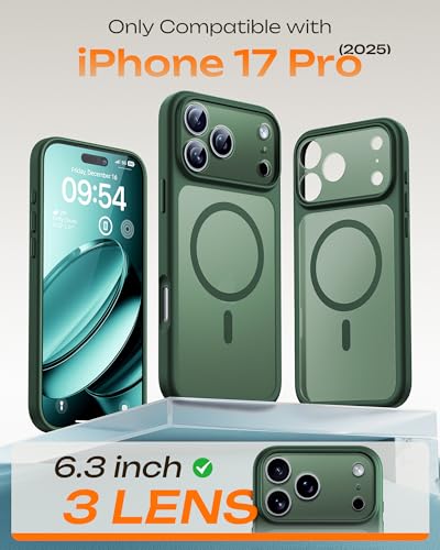 TOCOL for iPhone 17 Pro Case, Compatible with MagSafe, Alpine Green - color: Alpine Green, size: Iphone 17 Pro