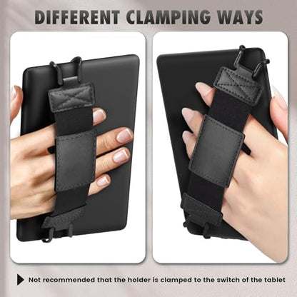 MoKo Soft Hand Strap for 6-8" Kindle eReaders Fire Tablet, Black - color: Black, style: Soft Pu Strap
