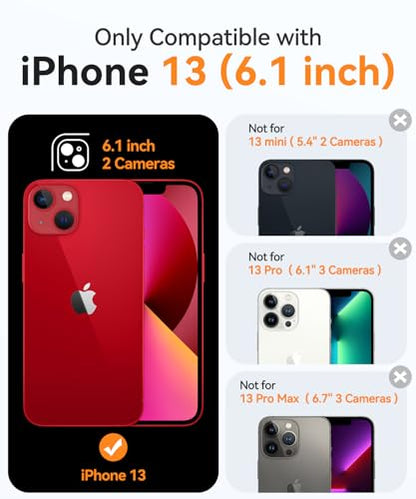 CANSHN Magnetic Compatible with iPhone 13 Case, Upgraded [Full Camera Protection] [Compatible with Magsafe] Non-Yellowing Shockproof Protective Bumper Phone Case 6.1 inch - Clear - color: Clear, size: iPhone 13 (6.1 Inch, 2 Lens)