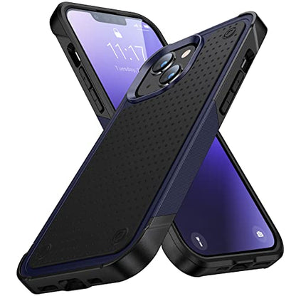 Designed for iPhone 14 Case iPhone 13 Case 2 in 1 Gift Militay Grade Drop Protective Rugged Heavy Duty Cover Shockproof Case for iPhone 14 Phone Case for Women Men boy Girl (Blue+Black) - color: Blue+Black