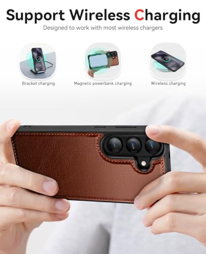 OCASE for Samsung Galaxy S26 Detachable Wallet Case with Card Holder, [2 in 1] PU Leather Flip Folio Case with RFID Blocking Stand Wrist Strap Shockproof Phone Cover 2026, Dark Brown - color: Dark Brown, size: Samsung Galaxy S26