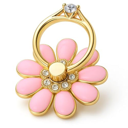 NXVX Daisy Flower Phone Ring Holder, Pink Bling Finger Grip & Kickstand - color: Pink