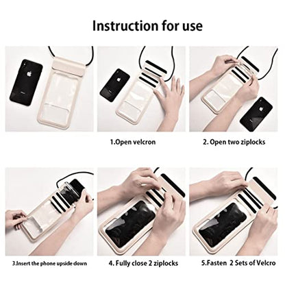 Waterproof Phone Pouch,IPX8 Waterproof Phone Case Bag Holder Dry Pouch for iPhone 13 Pro Max/13 Pro/13/12/12 Pro Max/11/11 Pro Max/Xs Max/XR to 6.9" for Kayaking Swimming Beach(Gold) - color: Gold to 6.9"