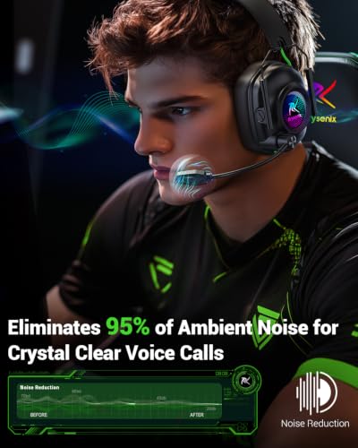 Krysenix 2.4 GHz Wireless Gaming Headset for PC, PS5, PS4, Switch - Black - color: Pure Black