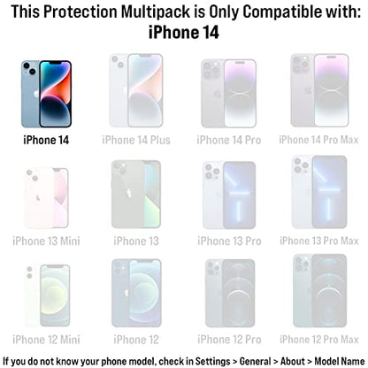 Scooch® Tempered Glass Multipack for iPhone 14, 3 Screen Protectors and 2 Camera Lens Protectors, Premium 9H Tempered Glass, Anti-Scratch, Anti-Fingerprint, Impact Resistant - size: iPhone 14
