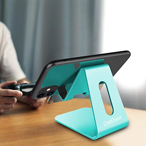CreaDream Phone Stand Holder, Aluminum Phone Stand for Desk - color: Mint green