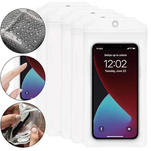 7Pcs Universal Transparent Mobile Phone Waterproof Bag Touch Screen Outdoor Riding Rainproof Mobile Phone Protection Case (6.8 Inch, 20.8x10cm) - color: 6.8 Inch