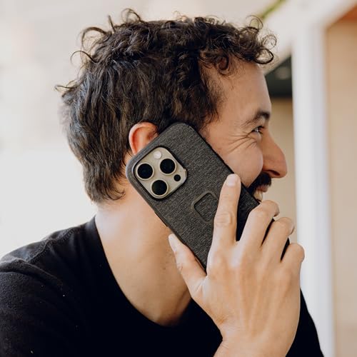 Peak Design Mobile Everyday Loop Case for iPhone 16 Pro Max, Charcoal, with Loop, Slim Profile, Drop Protection, Weatherproof Fabric Shell, SlimLink Connects to Mobile Mounts & Gear Gray