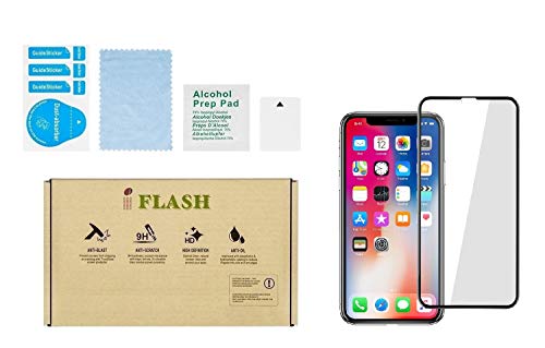 IFLASH iPhone X, iPhone XS, iPhone 11 Pro Full Coverage Screen Protector, [2 Pack] Full Cover Tempered Glass Screen Protector For Apple iPhone 11 Pro/X/XS 5.8” - edge-to-edge Full Surface - color: iPhone X 2017 (Black)