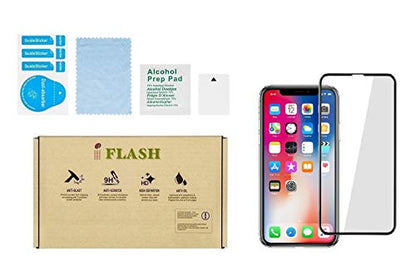 IFLASH iPhone XR, iPhone 11 Full Coverage Glass Screen Protector, [2 Pack] Full Cover Tempered Glass Screen Protector For Apple iPhone 11 / XR 6.1” Inch 2018 2019 – Face ID/Bubble Free –Black - color: iPhone XR 6.1" (Black)