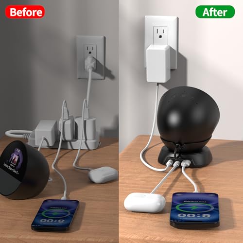 HomeMount Stand for Spot, iPhone & Earbuds with USB Ports, Black - color: Black