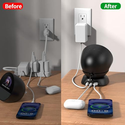 HomeMount Stand for Spot, iPhone & Earbuds with USB Ports, Black - color: Black