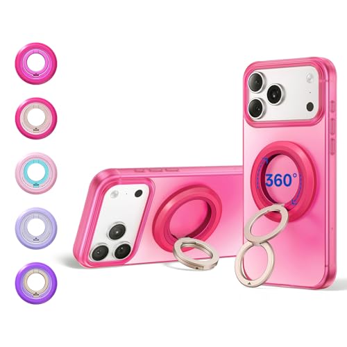 SYNCWIRE Magnetic Phone Ring Holder, for MagSafe Phone Grip Stand Kickstand - color: Berry Crush