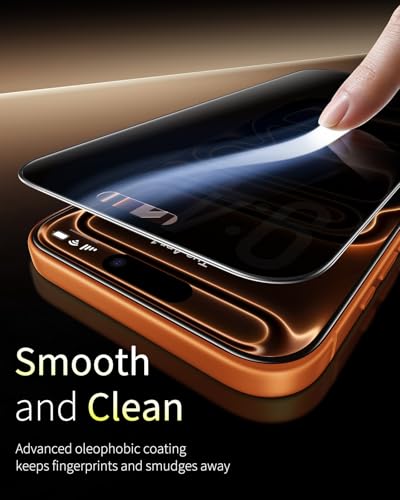 for iPhone 17 Pro Privacy Screen Protector, 3 Pack, [Anti-spy] [Micro-curved Edges] 9H+ Hardness Tempered-Glass Privacy Screen Protector, Case Friendly, 6.3 inch