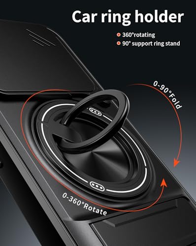 Compatible with Tecno Pova 7 Ultra 5G Case Cover,Compatible with Tecno Pova 7 Ultra 5G with Slide Camera Cover Phone Stand Protective Case Black - color: Black, size: Compatible with Tecno Pova 7 Ultra 5G
