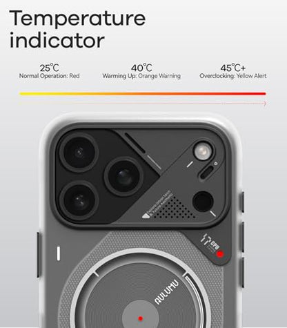Aulumu A17 iPhone 17 Pro Magnetic Thermal Case | CoolHyper | with Camera Control | IMD Technology | Compatible with Magsafe | Touch Translucent White - color: Translucent White, size: iPhone 17 Pro