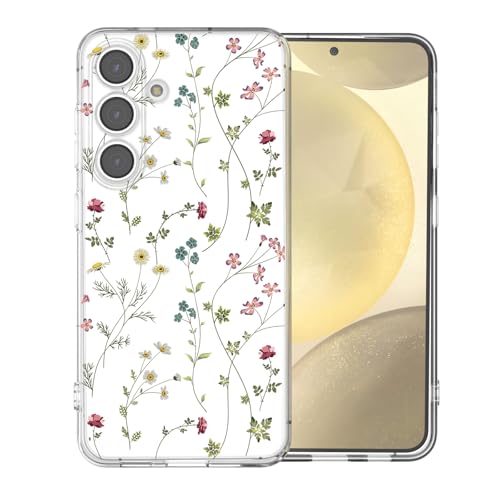 for Samsung Galaxy S25 Plus Case, Floral Flowers Cute Aesthetic Clear Floral Branch Pattern Case for Women Girls,Transparent Slim Soft Shockproof Cover for S25 Plus,Flower Branch - color: Flower Branch, size: for Samsung Galaxy S25 Plus
