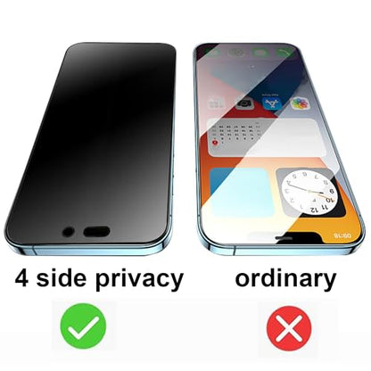 2 Pack 360 Degree Anti-glare Privacy Screen Protector for iPhone 16 Pro Max Matte Anti-Spy 4 Direction Soft Film 6.9 inch - size: For iPhone 16 Pro Max