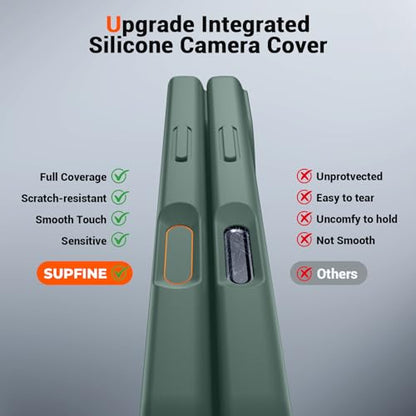 SUPFINE Silicone & Magnetic for iPhone 17 Pro Max Case - color: Acacia Green, size: iPhone 17 Pro Max
