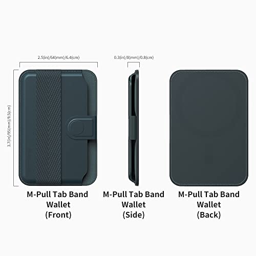 Sinjimoru Pull Tab Magnetic Wallet for MagSafe, Grip Band, Marine Blue - color: Band Marine Blue