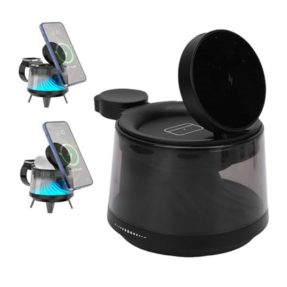 Zunate 3 in 1 Magnetic Charging Station for Phone, Earbuds and Watch, 15W Wireless Charger with Night Light and Wireless Bluetooth Speaker, Portable Charger for Home and Travel