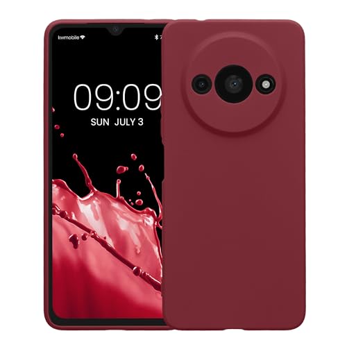kwmobile Case Compatible with Xiaomi Redmi A3 Case - Protective Slim TPU Phone Cover - Soft Matte Finish - Bordeaux Violet - color: bordeaux violet