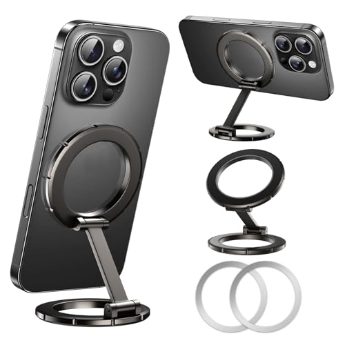 UBeesize Magsafe Phone Ring Stand, Portable Magnetic Phone Grip and Double Side Holder for Desk, Travel, Kitchen, Gym, Kickstand for iPhone 17/16/15/14/13/12 Series Case All Phones
