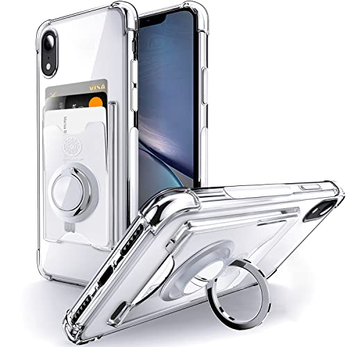 Shields Up for iPhone XR Case with Card Holder Stand, Wallet Case, Clear - color: Clear, size: iPhone XR