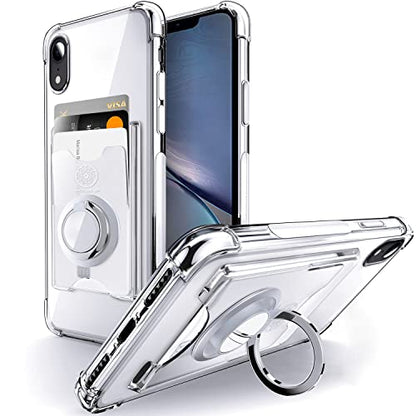 Shields Up for iPhone XR Case with Card Holder Stand, Wallet Case, Clear - color: Clear, size: iPhone XR