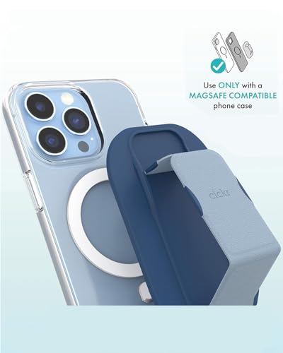 CLCKR for MagSafe Phone Grip Stand, Magnetic Phone Holder with Kickstand - color: Dark Blue