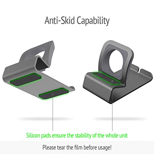 Sincetop Compatible with Apple Watch Charger Stand Ultra 2/Ultra/SE/9/8/7/6/5/4/3/2/1, Aluminum iWatch 49 45 41 44 40 42 38 Charging Holder Dock Nightstand Mode-Magnetic Charger not Included-Gray - color: Gray