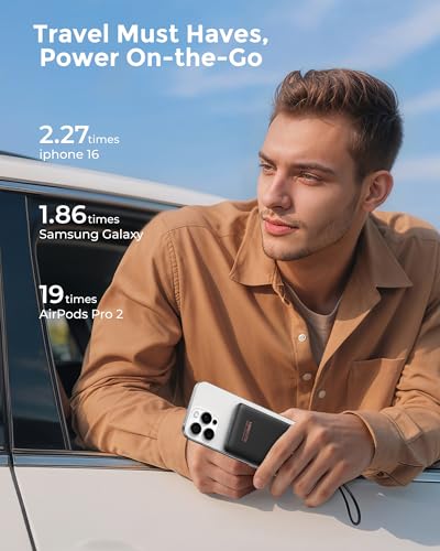 Portable Charger 10000mAh, Ultra Slim Power Bank Fast Charging (Black) - color: black
