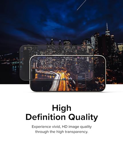 Ringke for iPhone 15 Screen Protector [Full Cover Glass] | Custom-Fit Installation Tool, Case Friendly Shatterproof Premium 9H Hardness Tempered Glass - size: iPhone 15