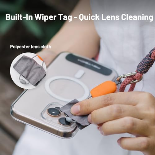 PGYTECH LinkGo Phone Strap, Quick Release Crossbody Lanyard & Lens Cloth - color: Gearup Braided-aurora Purple