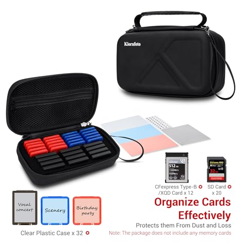 EVA PU Memory Card Holder with Individual 20 SD & 12 XQD/CFB Cards Cases - size: for 12 XQD & 20 SD