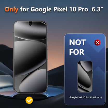 [2 Pack] Anti Glare Matte Privacy TPU Screen Protector for Google Pixel 10 Pro (Not Glass), Fingerprint Sensor Compatible, Full Adhesive Flexible Film, Easy Installation