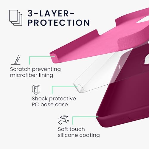 kwmobile Case Compatible with Apple iPhone 16 Pro Case - TPU Silicone Phone Cover with Soft Finish - Pomegranate Red - color: pomegranate red, size: iPhone 16 Pro