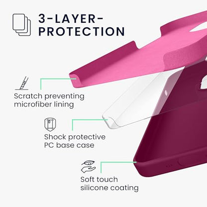 kwmobile Case Compatible with Apple iPhone 16 Pro Case - TPU Silicone Phone Cover with Soft Finish - Pomegranate Red - color: pomegranate red, size: iPhone 16 Pro