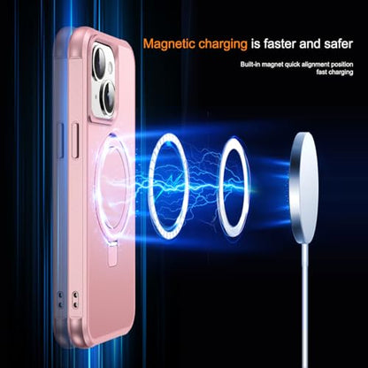 SKYLMW Compatible with iPhone 13/14 Case with Stand,Rose Gold - color: Rose Gold, size: iPhone 13 & iPhone 14