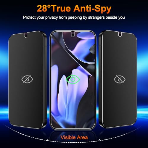 2 Pack for Google pixel 9 Pro Anti-Glare Matte Privacy Screen Protector 6.3 inch, Smooth and Responsive Touch Flexible EPU Film, [Support Fingerprint Unlock] [Self-Healing] [Not Glass] - size: Google Pixel 9 Pro